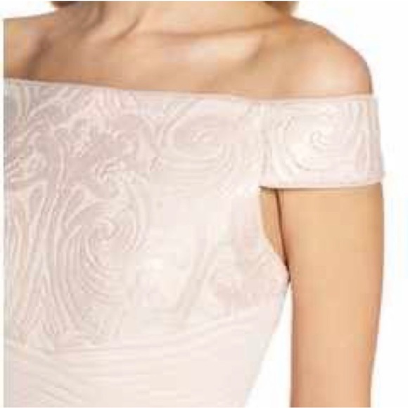 Adrianna Papel Off Shoulder Sequins Tulle Dress Size 8 Blush Pink Party Gown - Picture 6 of 16